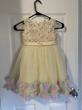 Yellow Pastel Tulle Party Dress for Girls